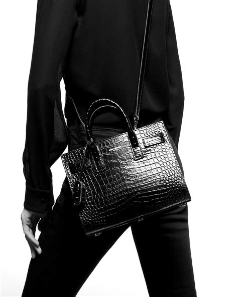 ysl sac du jour crocodile|Sac de jour en cuir embossé crocodile .